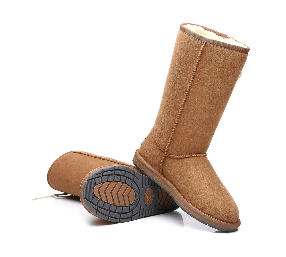 AUSTRALIAN SHEPHERD® UGG Boots Women Double Face Sheepskin Tall Side Lace