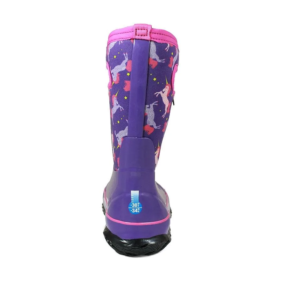 Bogs Kids Classic Boots- Purple/ Unicorn