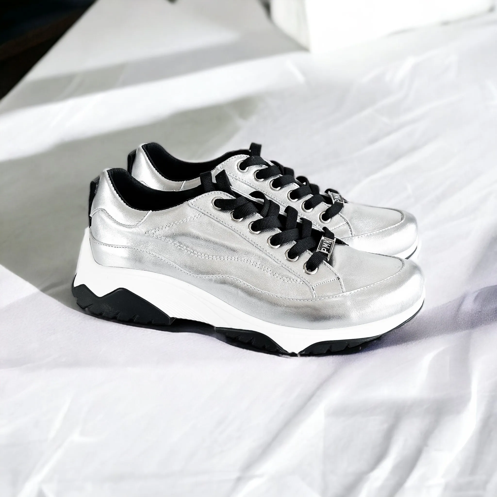 CB Exclusive Metallic Sneakers - Silver / Black
