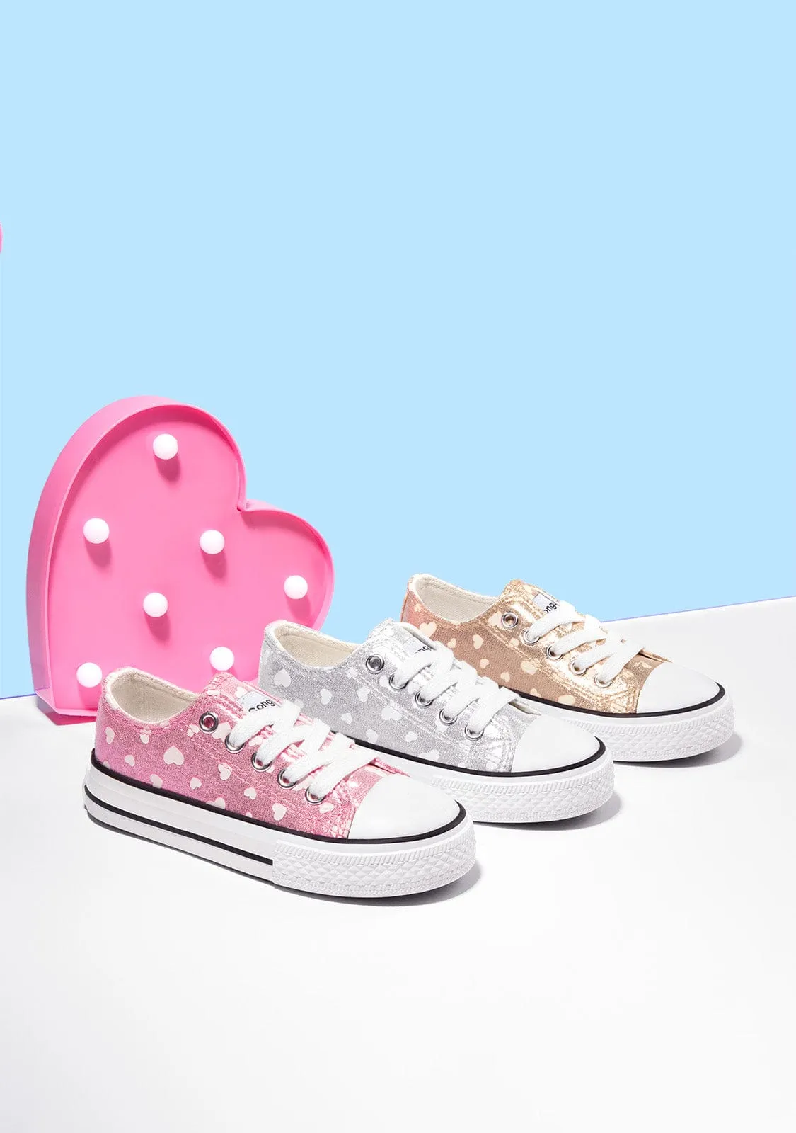 Girl's Silver Glows in the Dark Sneakers