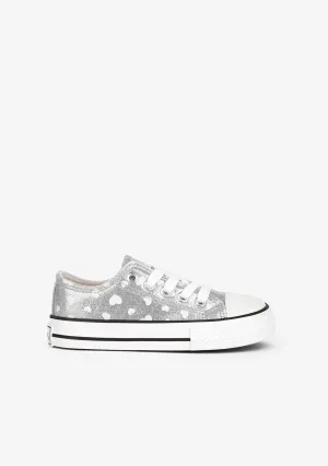 Girl's Silver Glows in the Dark Sneakers