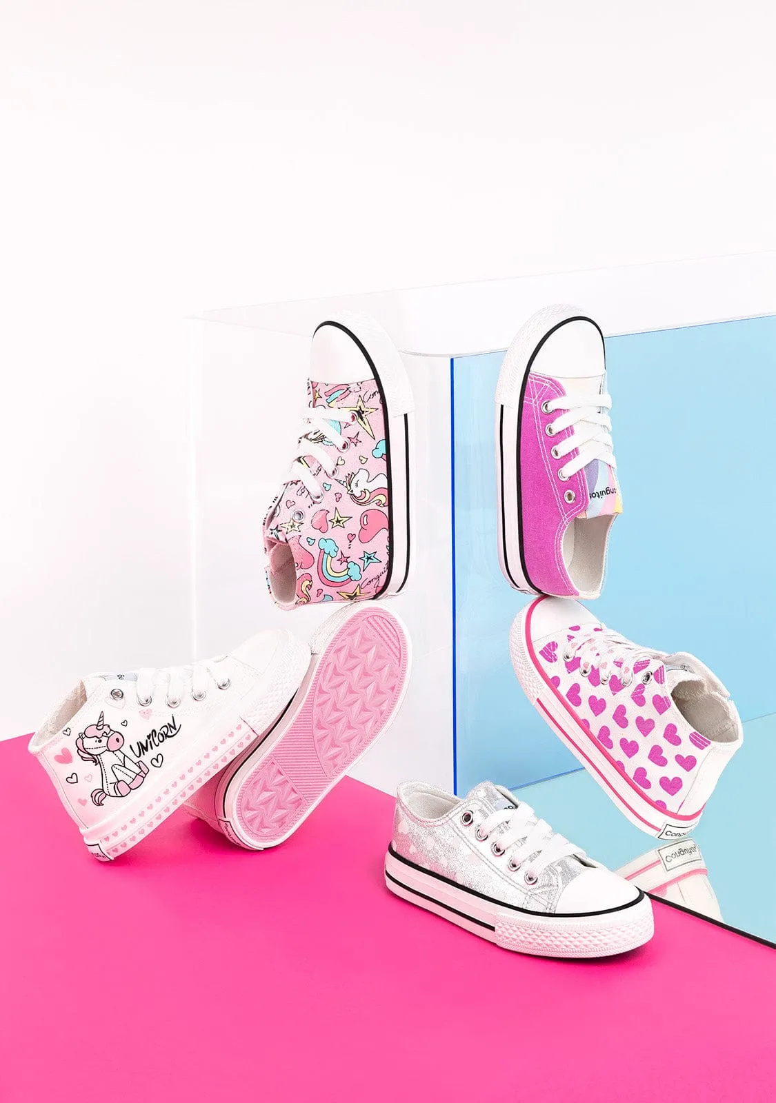 Girl's Silver Glows in the Dark Sneakers
