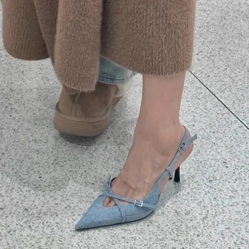 Joskaa 2024 Woman Pumps Shoes HIGH HEELS Summer Party  Stiletto Heels Sexy Single Shoes Flight Woven Mesh Breathable Women's Shoes