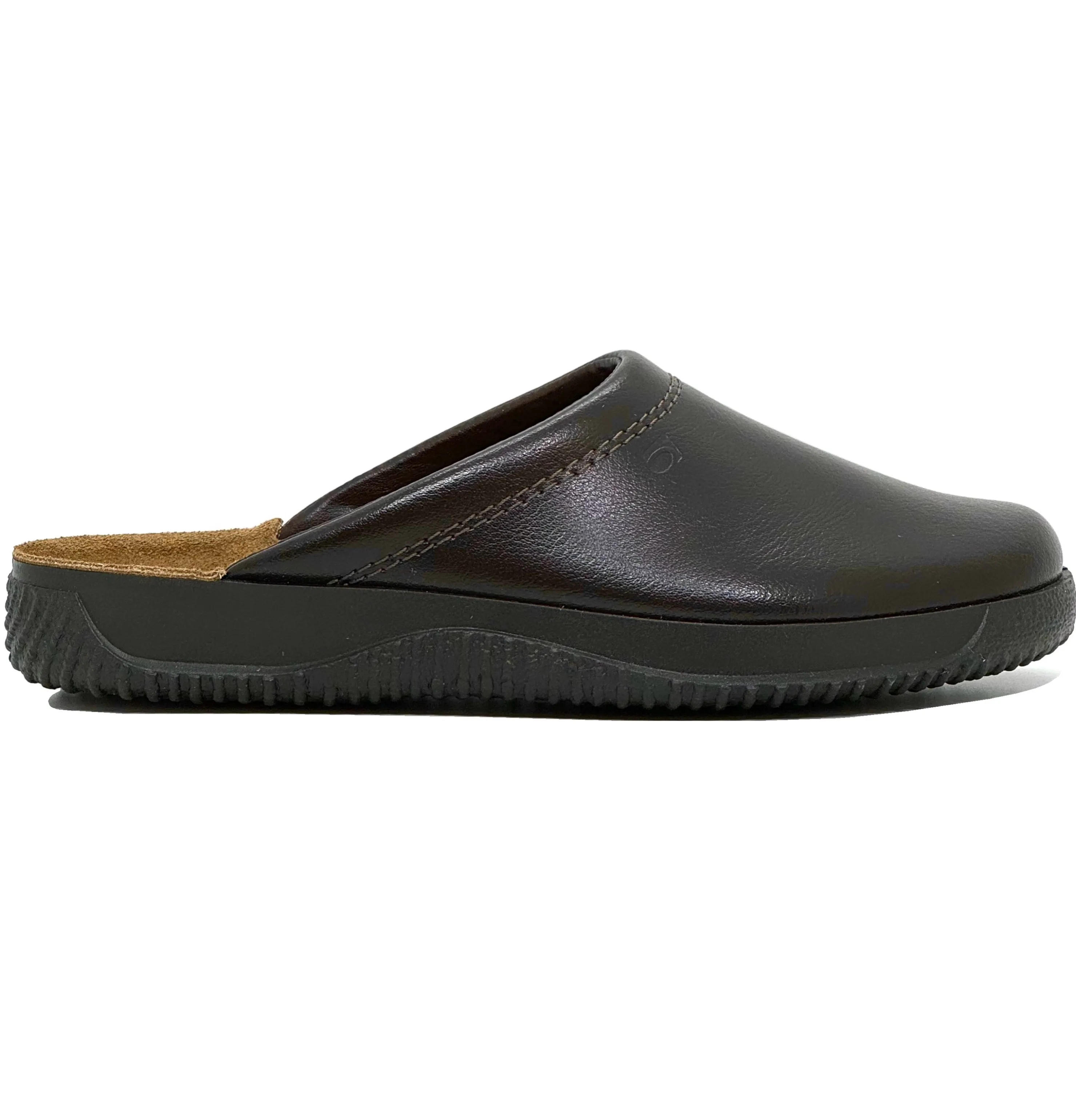 Rohde Men's Backless Leather House Shoe Brown