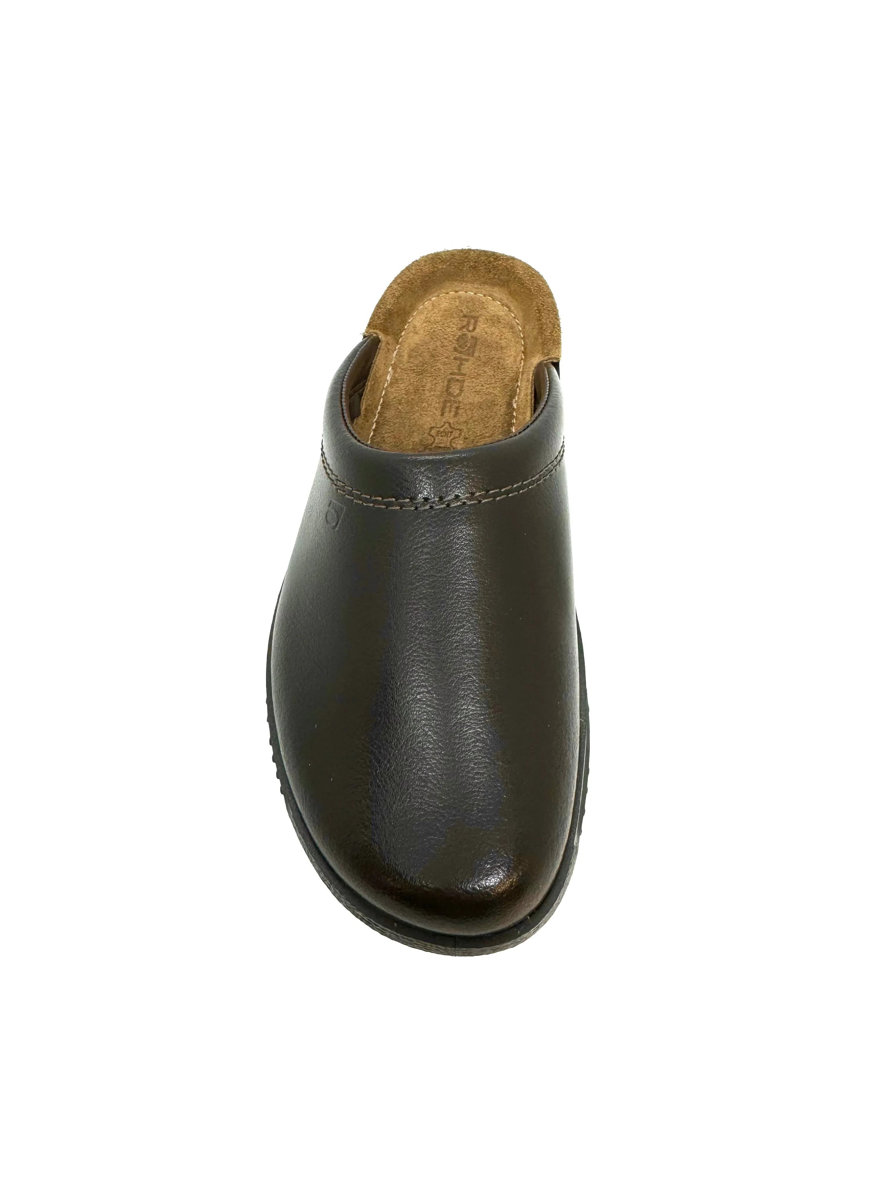 Rohde Men's Backless Leather House Shoe Brown