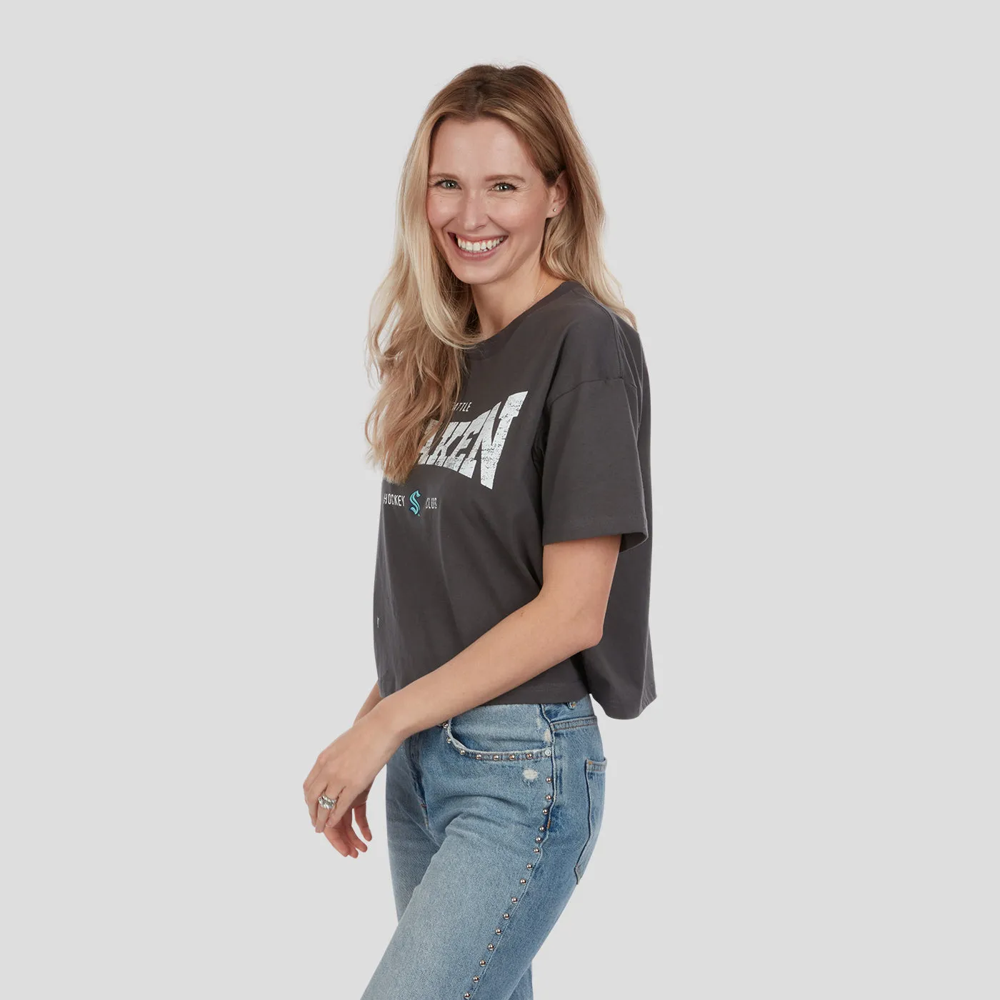 Seattle Kraken Womens Crop Line Change Tee