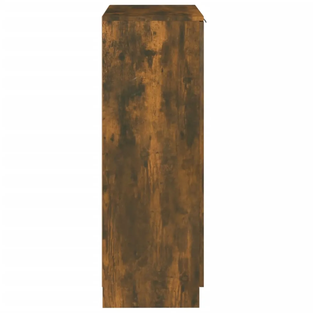 Shoe Cabinet Smoked Oak 59x35x100 cm Engineered Wood