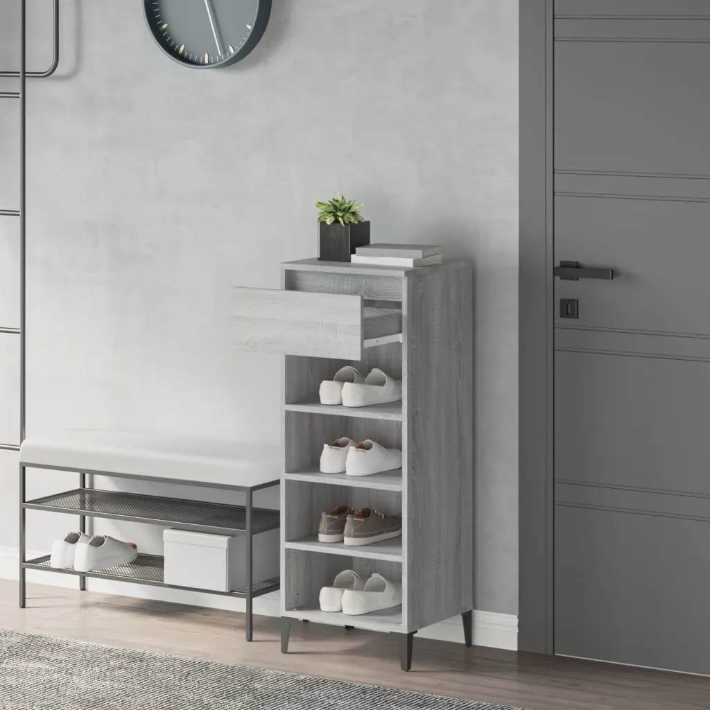 Shoe Rack Grey Sonoma 40x36x105 cm Engineered Wood