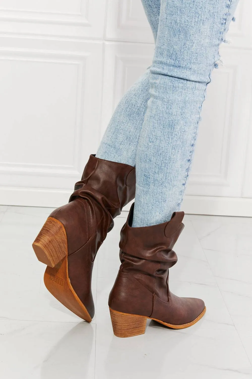 Texas Scrunch  - Cowboy Boots in Brown For women