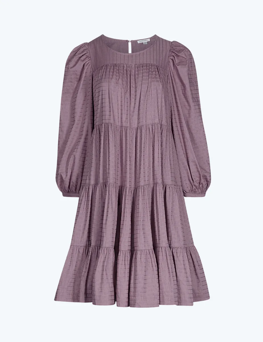The Tiered Mini Dress - Plum