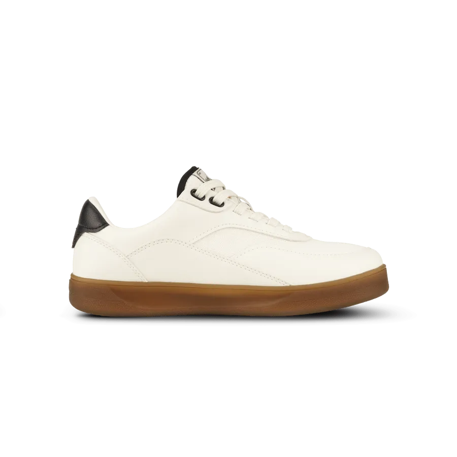 Vessi Women's Courtside Classic Sneakers- Off-White/ Black