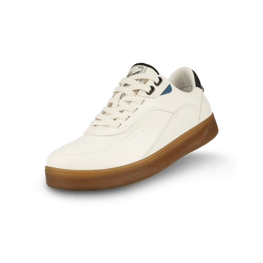 Vessi Women's Courtside Classic Sneakers- Off-White/ Black