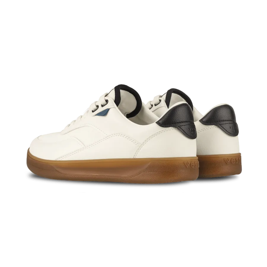 Vessi Women's Courtside Classic Sneakers- Off-White/ Black